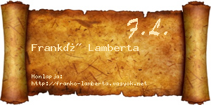 Frankó Lamberta névjegykártya